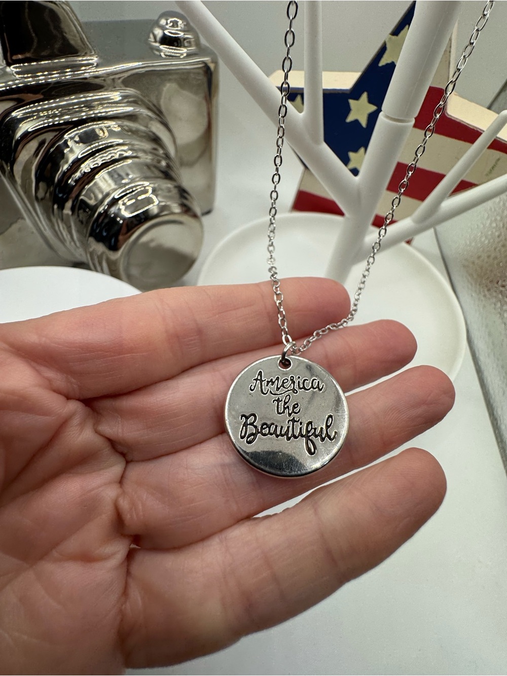 Patriotic Stainless Steel‎ Necklace NEW